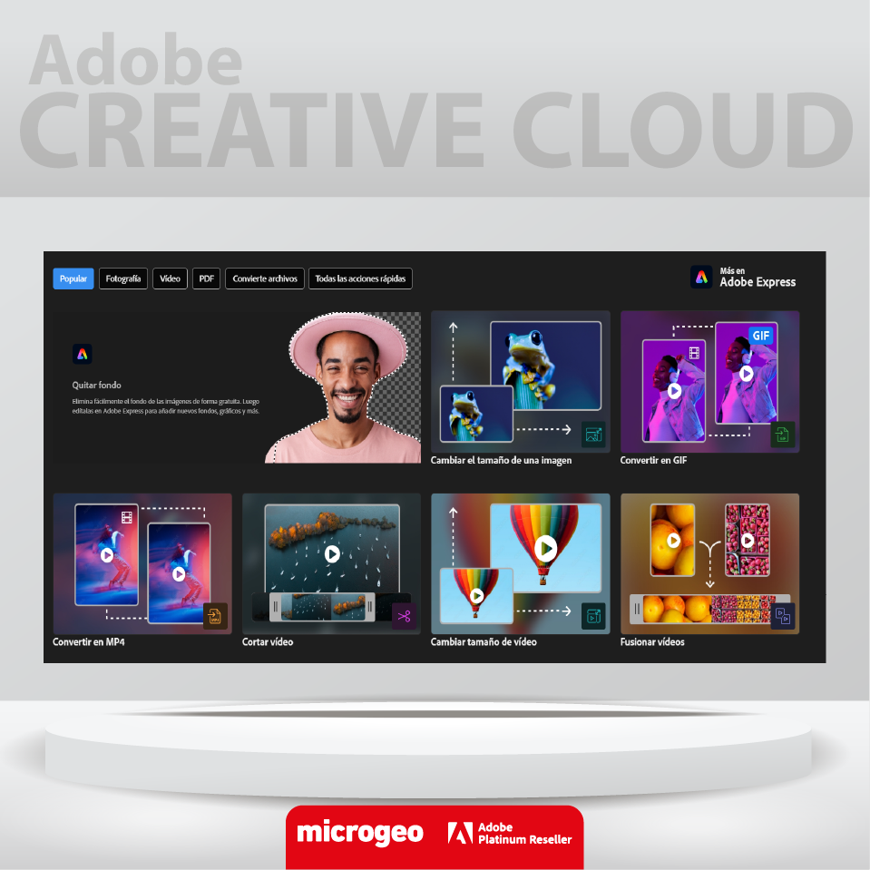 Creative Cloud Pro/ for teams / Suscripción Anual 1 Usuario– All Apps / +20 apps para diseño, video, web, IA y más (incluye Firefly) / Licencia 100% original