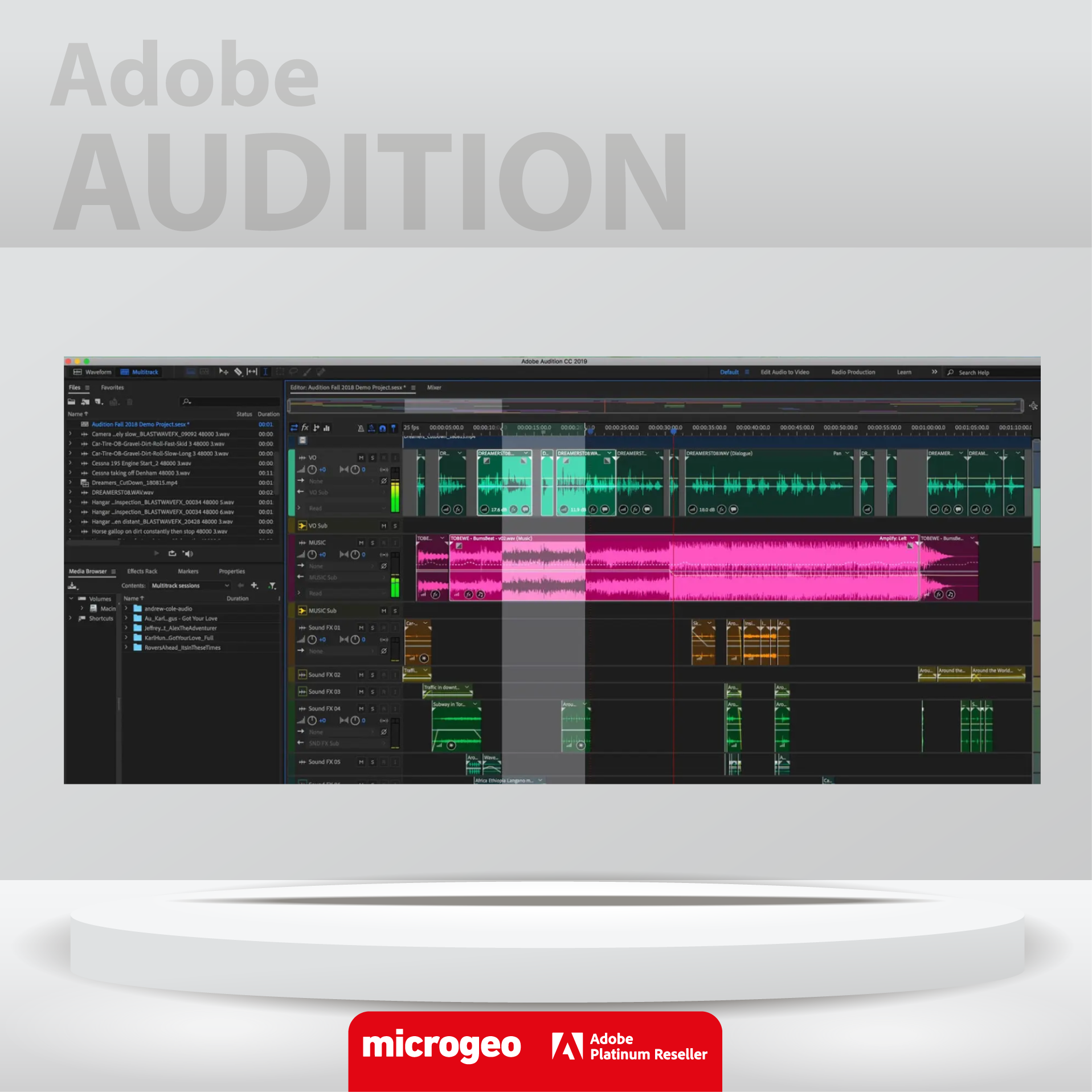 Adobe Audition / Edición y mezcla de audio profesional con calidad de estudio / Licencia 100% original